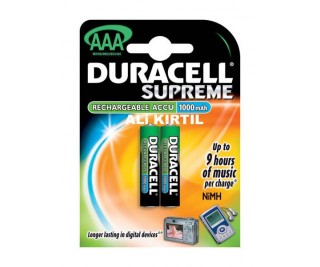 Duracell AAA 2'Li Rechargeable Pil 